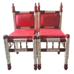 Sankheda Vidhi Chair - 1 Pair ( 2 Chairs )  - Made Of Sankheda Wood