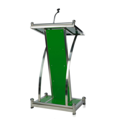 Heavy Podium with Mic- Green - 4 FT - Made of Stainless Steel.