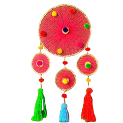 Fancy  Ring Wall Hanging - Made Of  Net Cloth & Wooden Ring