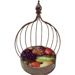 Round Plate With Cage Stand - Made Of Acrylic & Metal