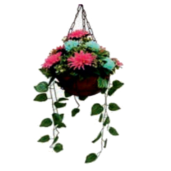 Artificial Flower Hanging Basket - 2 FT - Made of Plastic