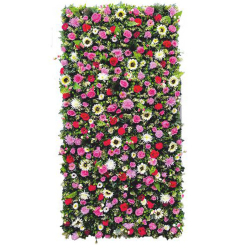 Artificial Flowers Wall - 4 FT X 8 FT -  Made Of Plastic