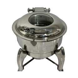 Round Chafing Dish With Lid -  8  LTR - Made Of Stainless Steel
