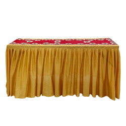 Table Top With Frill -  1.5 FT X 6  FT - Made Of Bright Lycra & Chennile fabric