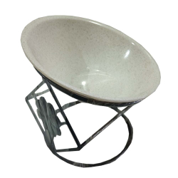 Bowl With Metal Stand -  Made Of Acrylic And Metal