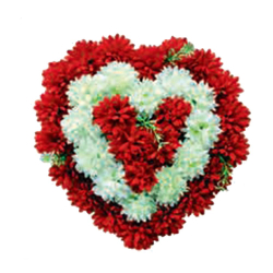 Artificial Flower Heart Shape Bouquet - Made of Plastic