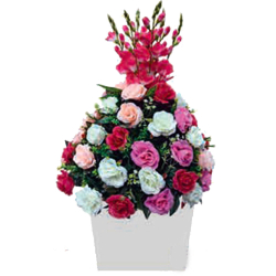 Artificial Flower Pillar Bouquet - Made of Plastic