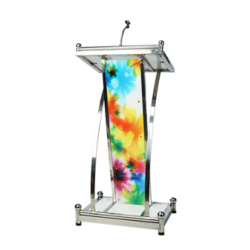 Heavy Podium with Mic- Multi Color - 4 FT - Made of Stainless Steel.