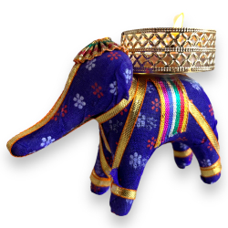 Fancy Elephant T- Light - Made Of Plastic & Cloth