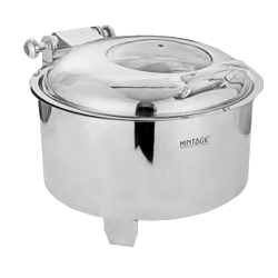 Mintage Chafing Dish - Round Box Type ( Hydraulic ) - Made Of  Stainless Steel