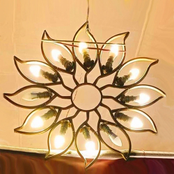 Decorative Flower Shape Hanging Light Lamp - Made of Iron