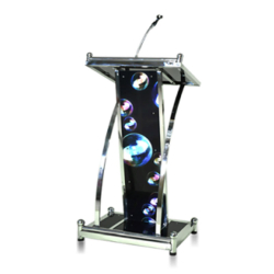 Heavy Podium with Mic- Black Print - 4 FT - Made of Stainless Steel.