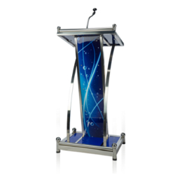 Heavy Podium with Mic- Blue Print - 4 FT - Made of Stainless Steel.