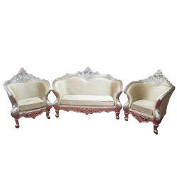 Wedding Sofa Set (1 Sofa & 2 Chairs) - Made of Wood & Brass Coating